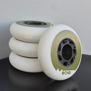 Echo Drift urban Inline Skate Wheels White Green 80mm 85A 4 Pack - Lucky Skates