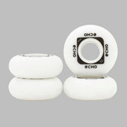 Echo Flow Aggressive Inline Skate Wheels White 90a 60mm 4 Pack - Lucky Skates