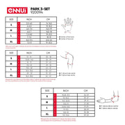 Ennui Park Padding 3 Set Size Chart - Lucky Skates