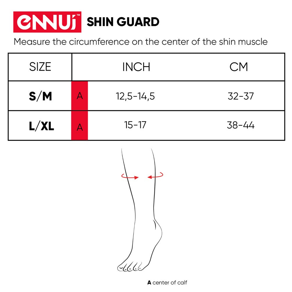 Ennui Skate Shin Guards Size Chart - Lucky Skates 