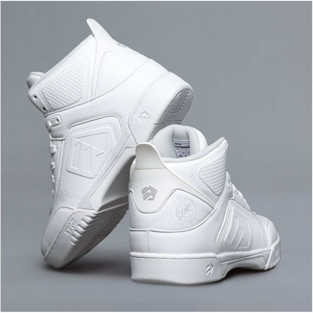 Epic Clean White Grind Shoes - Lucky Skates