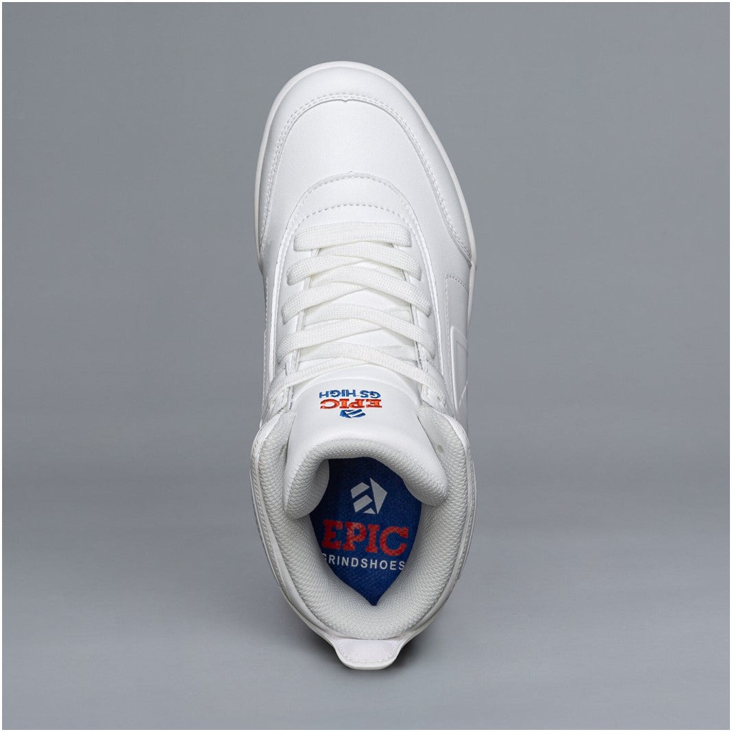 Epic Clean White Grind Shoes - Lucky Skates
