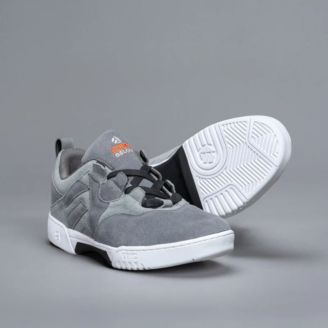 Epic Dash Grind Shoes Soap Shoes Grey Low Cut, Shoes With Grind Blocks - Lucky Skates