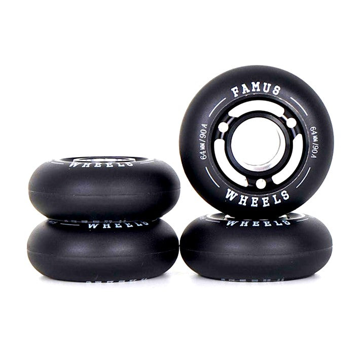 Famus CJ Alloy Inline Wheels Black - 4 Pack - Lucky Skates
