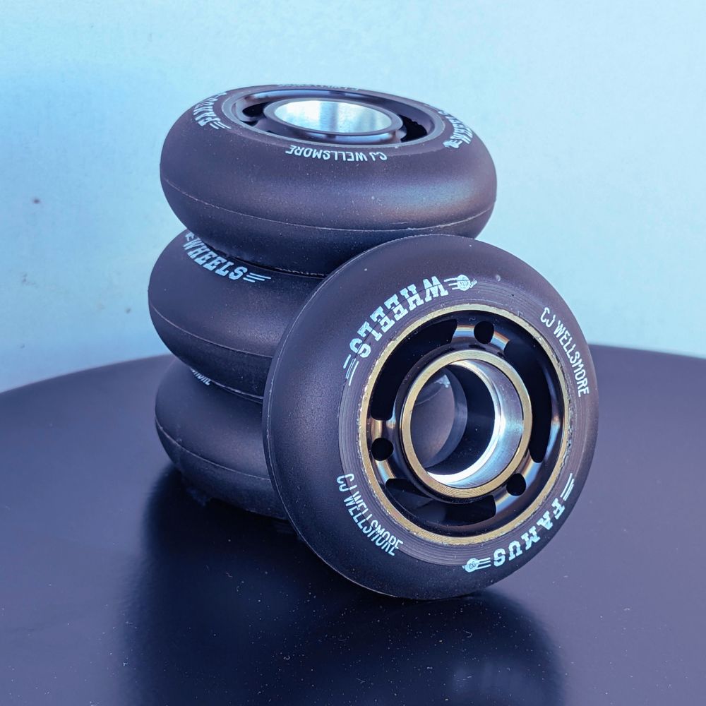 Famus CJ Alloy Aggressive Inline Wheels 64mm 92A 4 pack black - Lucky Skates