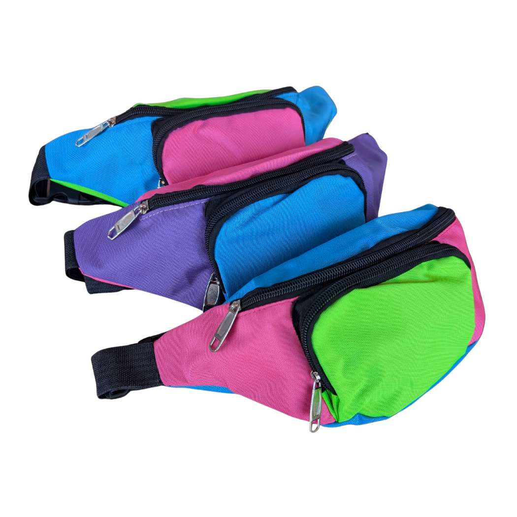 Retro Fanny Pack Bum Bag Neon Fluro - Lucky Skates 