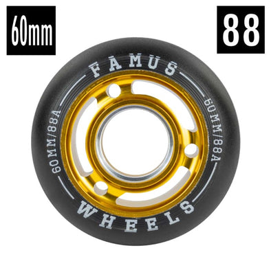 Famus Gold Inline Wheels 88A 60mm - 4 Pack *Last One*