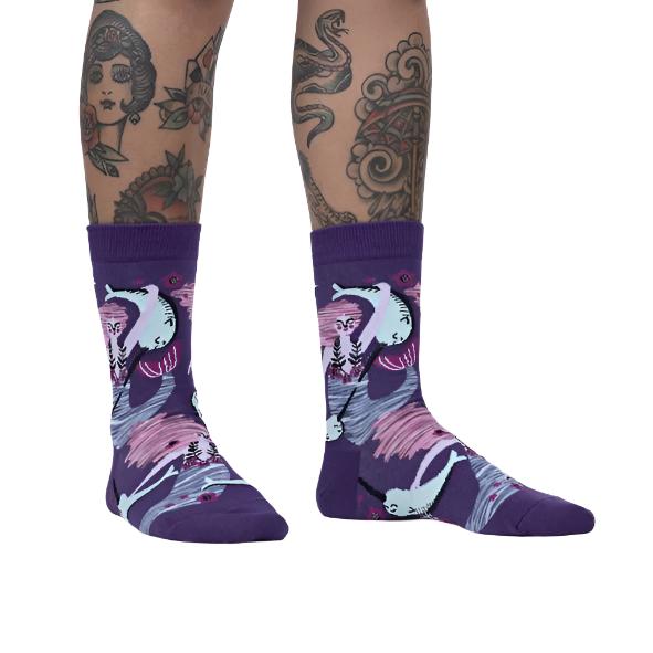 Sock It To Me Fin Friends Women's Crew Socks Dolphins- Lucky Skates