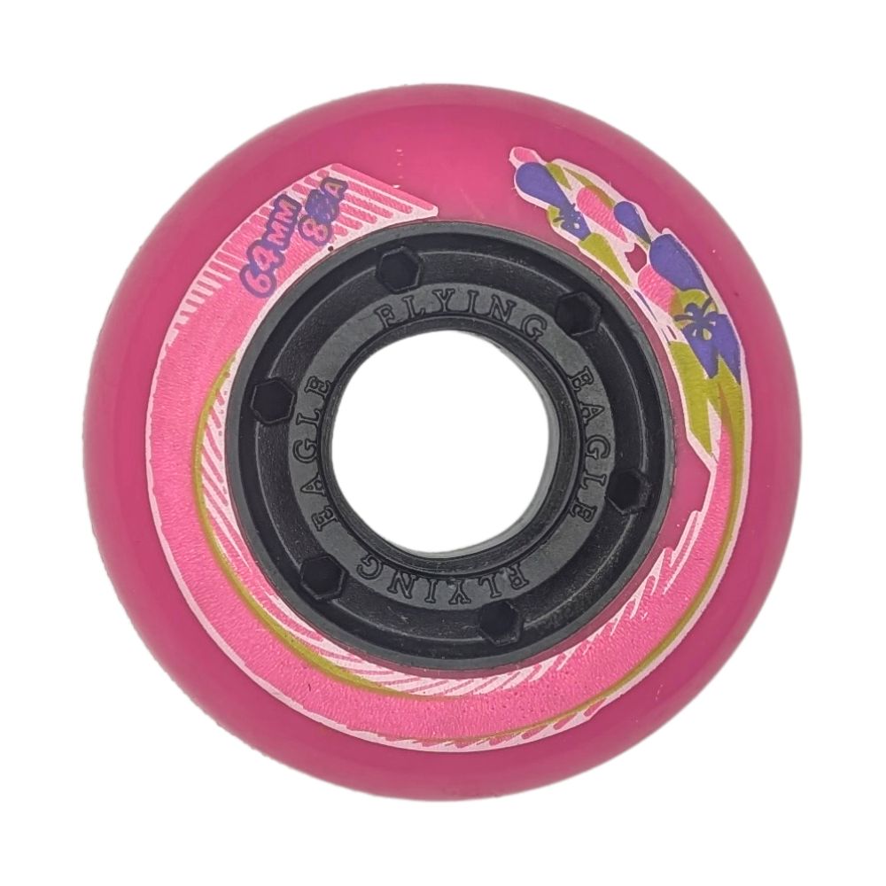 Flying Eagle Kids Inline Skate Wheels 64mm 85A Pink -Lucky Skates 