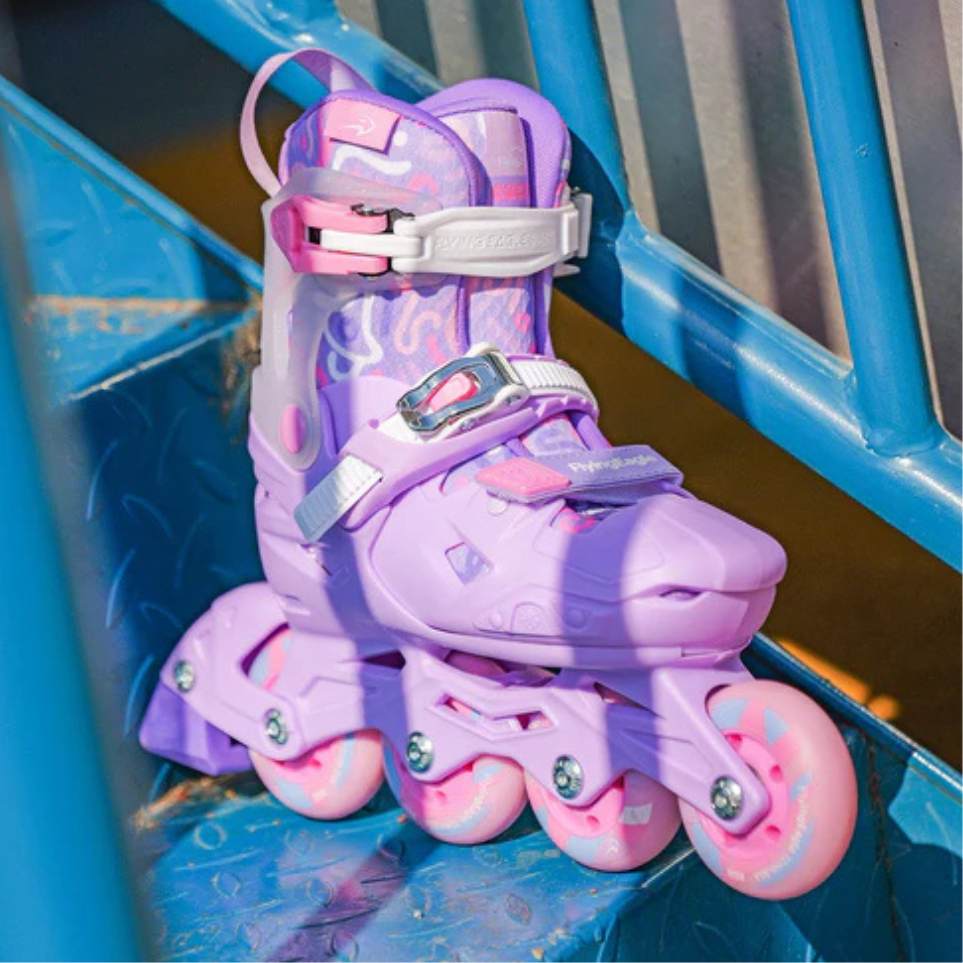 Flying Eagle S3 Cosmo Purple Lilac Pink  Children's Adjustable Inline Skates - Lucky Skates 