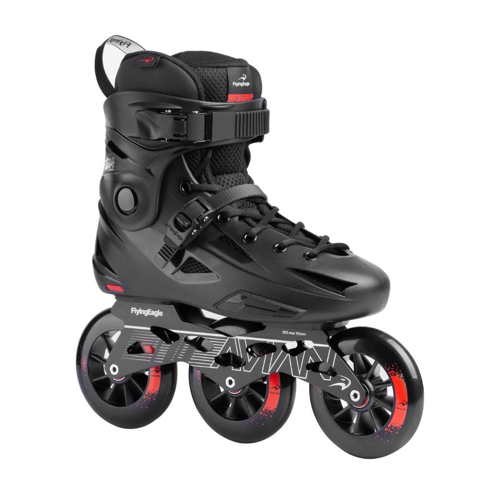 Flying Eagle Avian 110mm Urban Black Inline Tri Skates - Lucky Skates 