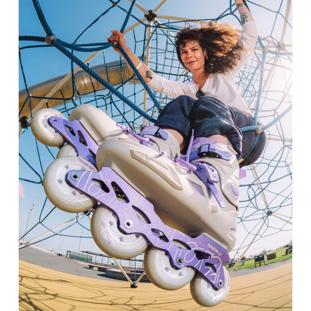 Flying Eagle urban Avian Purple Beige Womens Inline Skates - Lucky Skates 