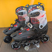 Flying Eagle BKB K9 Black Red Children's Adjustable Inline Rollerblades - Lucky Skates 