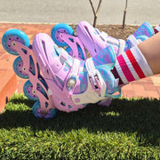 Flying Eagle S5 Pro Buzz Purple Children's Adjustable Inline Skates Purple teal Aqua - Lucky Skates 