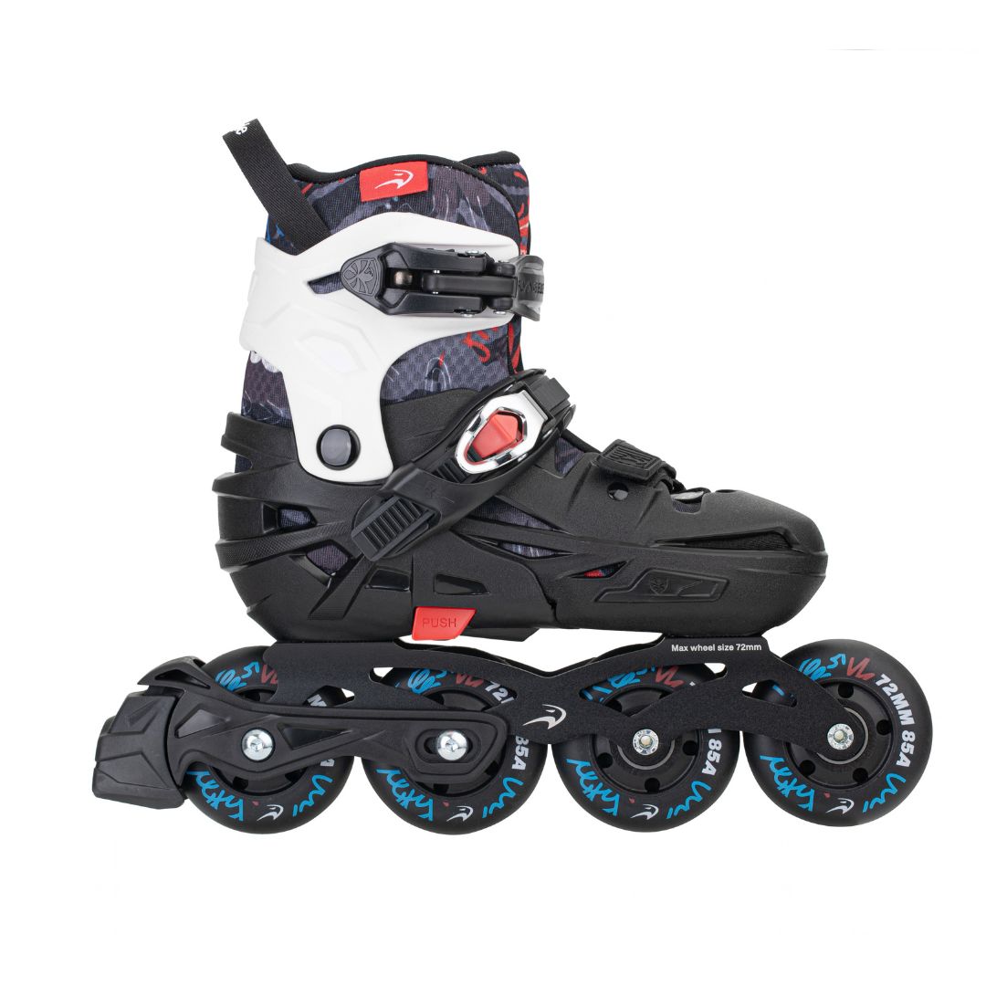 Kids Adjustable Flying Eagle S5 Pro Buzz Inline Skates Black Red Blue - Lucky Skates 