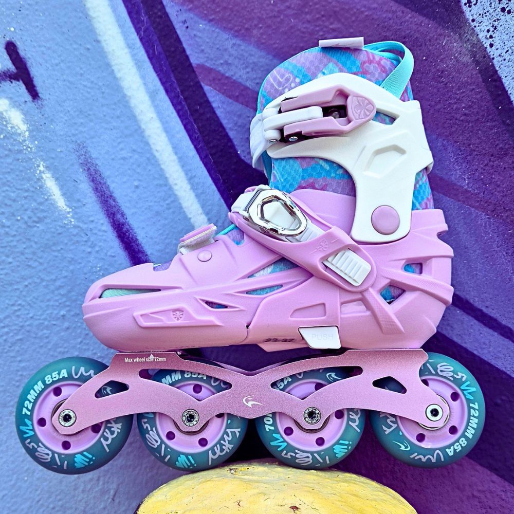 Flying Eagle S5 Pro Buzz Purple Children's Adjustable Inline Skates Purple teal Aqua - Lucky Skates 