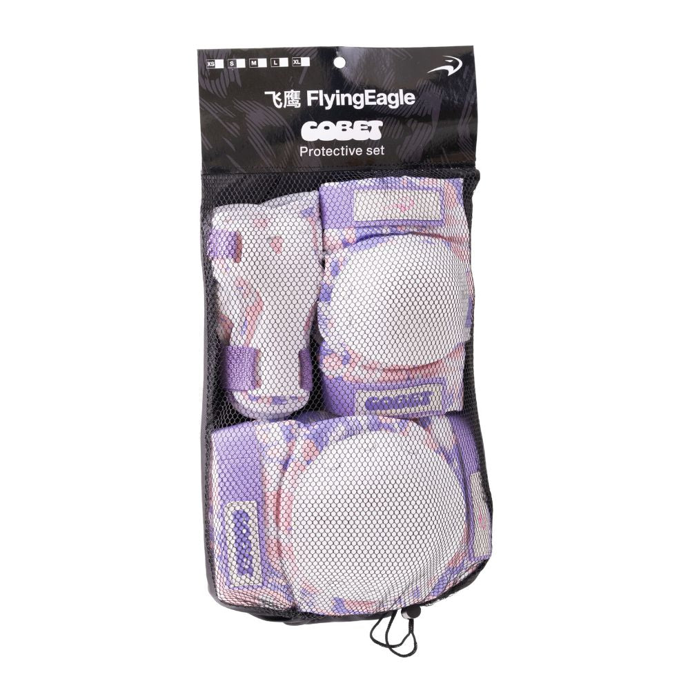 Flying Eagle Womens Cobet Padding Set Knee Pads, Elbow Pads, Wrist Guards Pink Purple - Lucky Skates 