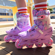 Flying Eagle S3 Cosmo Purple Lilac Pink  Children's Adjustable Inline Skates - Lucky Skates 