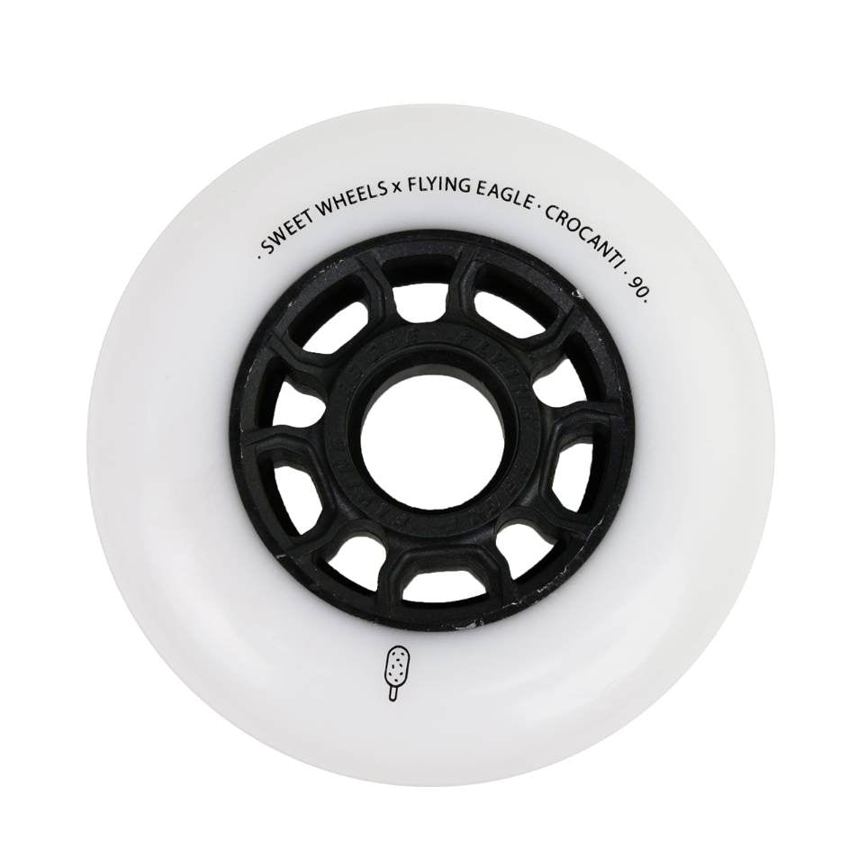 Flying Eagle Crocanti Sweet Inline Skate Wheels 90mm 88A White - Lucky Skates 