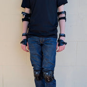 Flying Eagle V5 Junior Pad Set Black Knee Pad, Elbow Pad Wrist Guards - Lucky Skates 