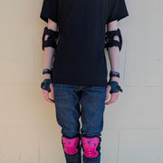 Flying Eagle V5 Junior Pad Set Pink Knee Pad, Elbow Pad Wrist Guards - Lucky Skates 