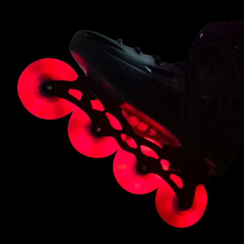 Flying Eagle Lazer Red Light Up Inline Skate Wheels LED 80mm 88A - Lucky Skates 
