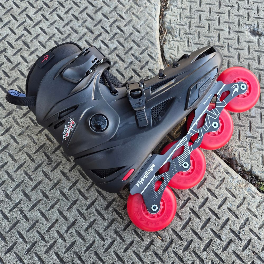 Flying Eagle Lazer Red Light Up Inline Skate Wheels LED 80mm 88A - Lucky Skates 