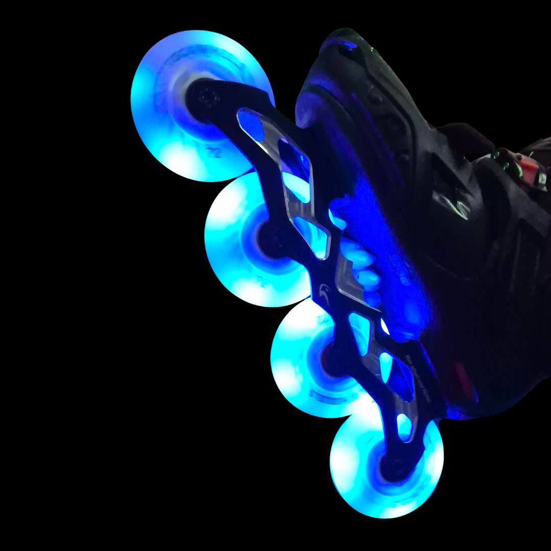 Flying Eagle SOL Light Up Inline Wheels Blue White LED Inline Skate Wheels 88a - Lucky Skates