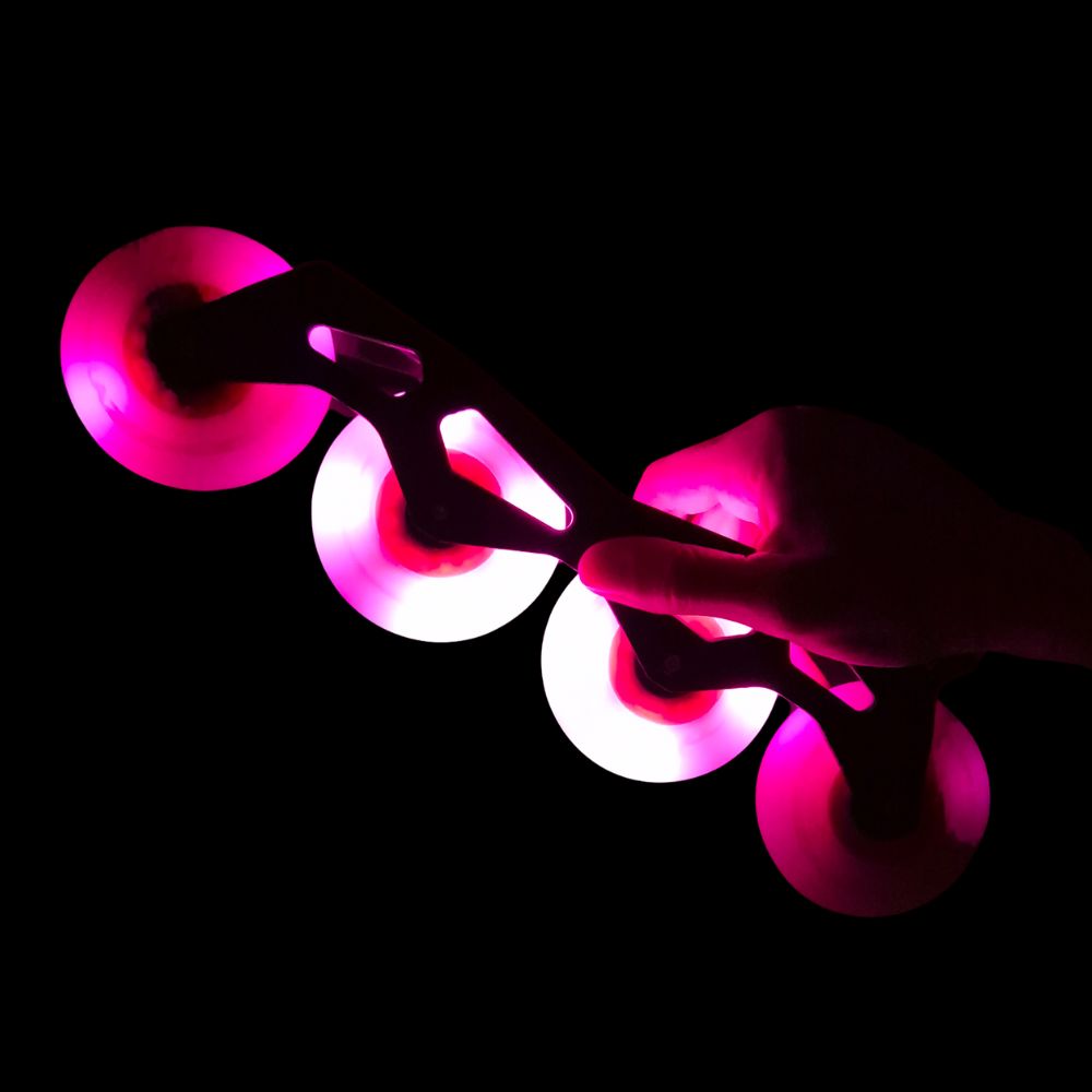Flying Eagle Light Up LED Lazer Wheels Inline Wheels 88A Pink 72mm, 76mm, 80mm - Lucky Skates 