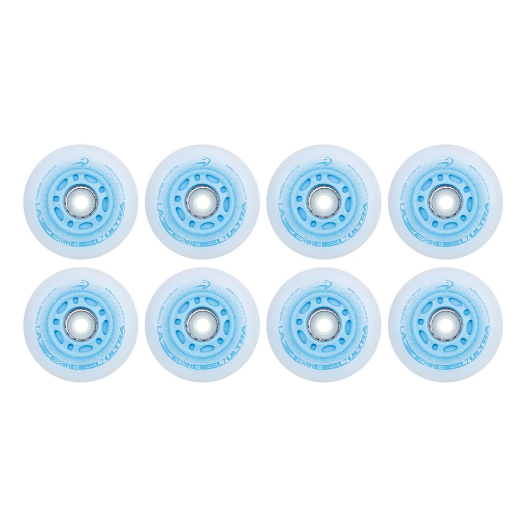 Flying Eagle Light Up LED Lazer Wheels Inline Wheels 88A Blue 8 Pack - Lucky Skates 