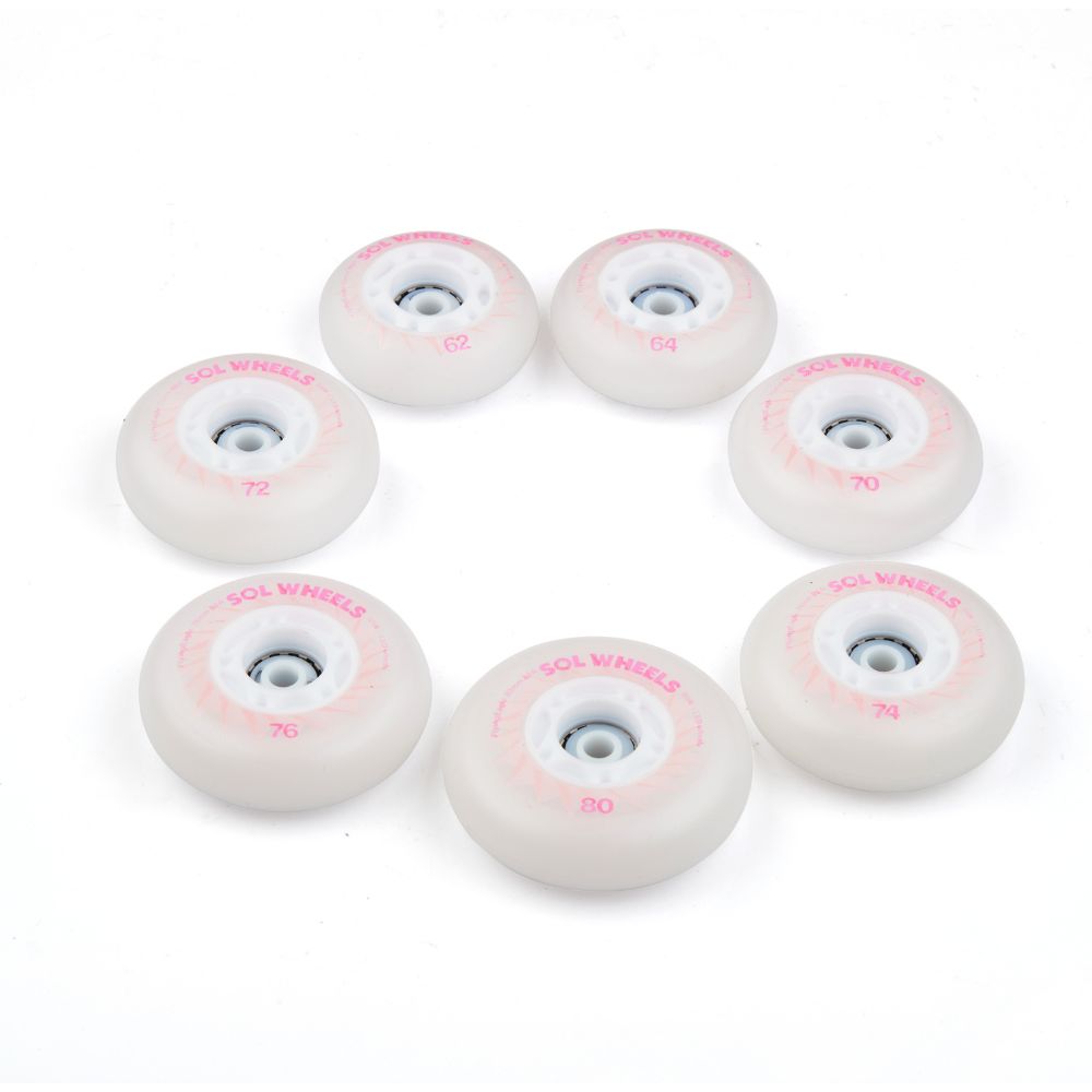 Flying Eagle SOL Light Up Inline Wheels Pink LED Inline Skate Wheels 88a 8 Pack - Lucky Skates