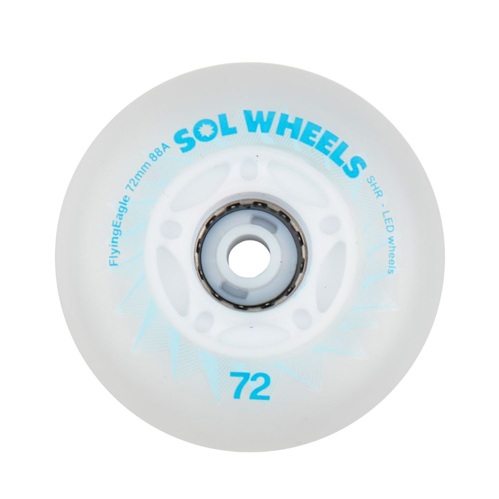 Flying Eagle SOL Light Up Inline Wheels Multicolour Rainbow  LED 72mm  Inline Skate Wheels 88a - Lucky Skates