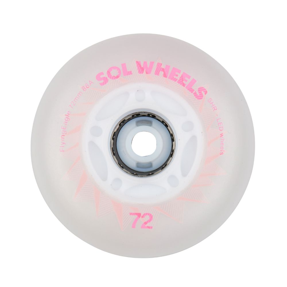 Flying Eagle SOL Light Up Inline Wheels Pink LED Inline Skate Wheels 88a - Lucky Skates