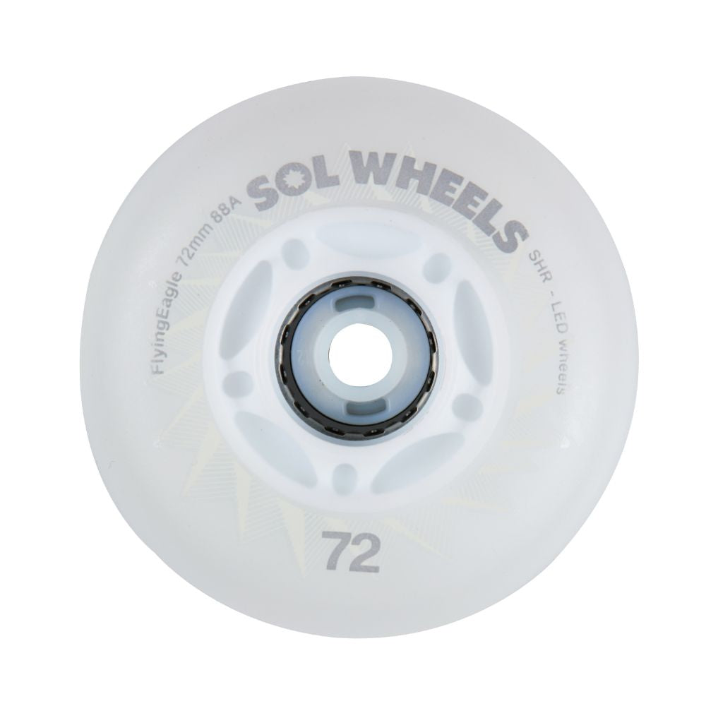 Flying Eagle SOL Light Up Inline Wheels White LED Inline Skate Wheels 88a - Lucky Skates