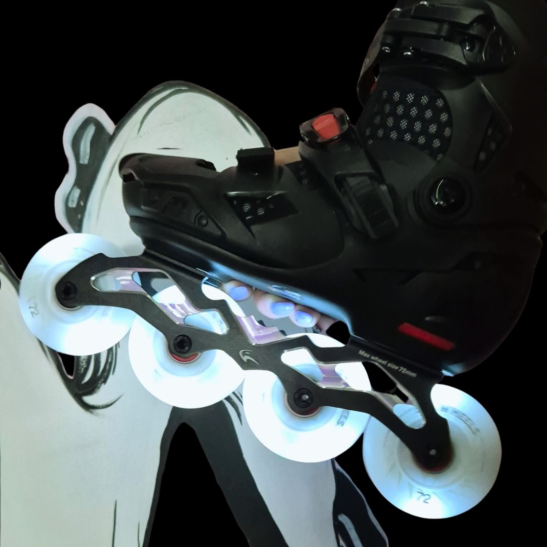 Flying Eagle SOL Light Up Inline Wheels White LED Inline Skate Wheels 88a - Lucky Skates