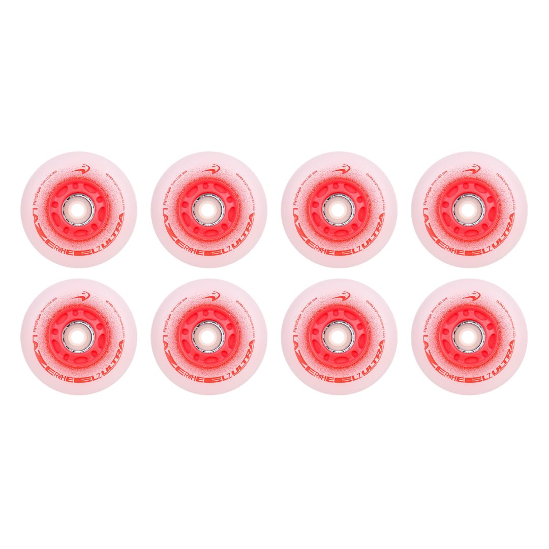 Flying Eagle Light Up LED Ultra Lazer Wheels Inline Wheels 88A Red - Lucky Skates 