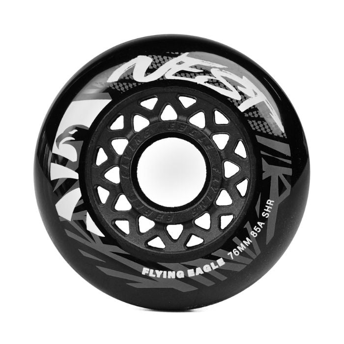 Flying Eagle Nest Inline Skate Wheels 76mm 85A SHR 4 Pack Black - Lucky Skates 