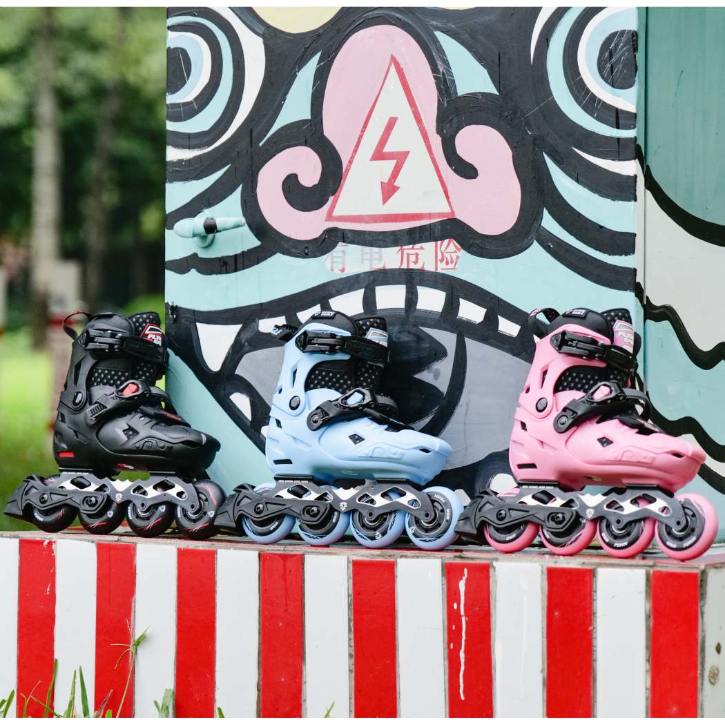 Kids Adjustable Flying Eagle S7 Nimbus Pink Blue Black Inline Skates - Lucky Skates 