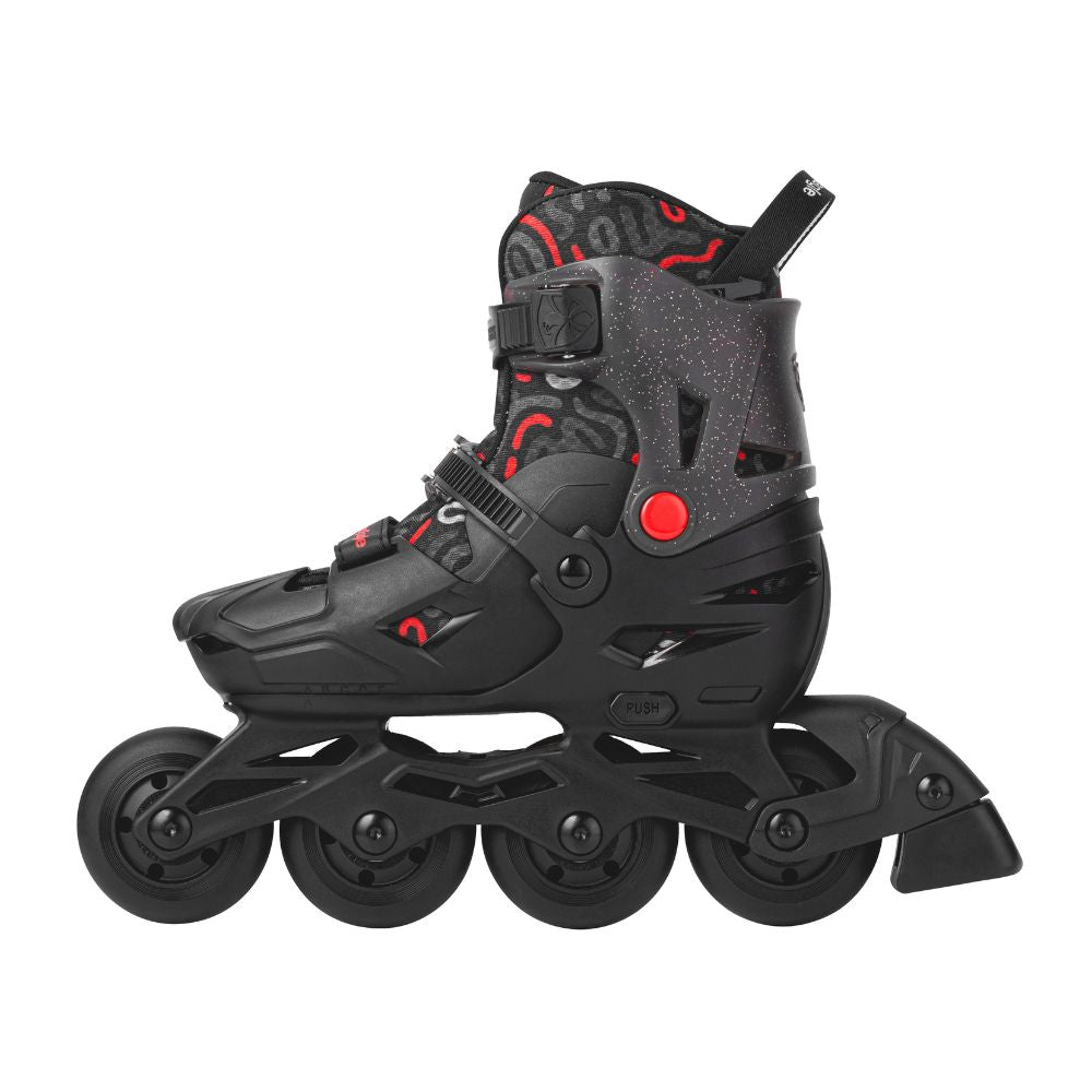 Flying Eagle S3 Cosmo Black Children's Adjustable Inline Skates Black Red - Lucky Skates 