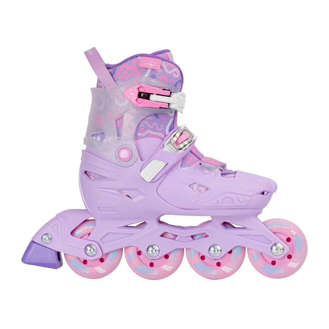 Flying Eagle S3 Cosmo Purple Lilac Pink  Children's Adjustable Inline Skates - Lucky Skates 