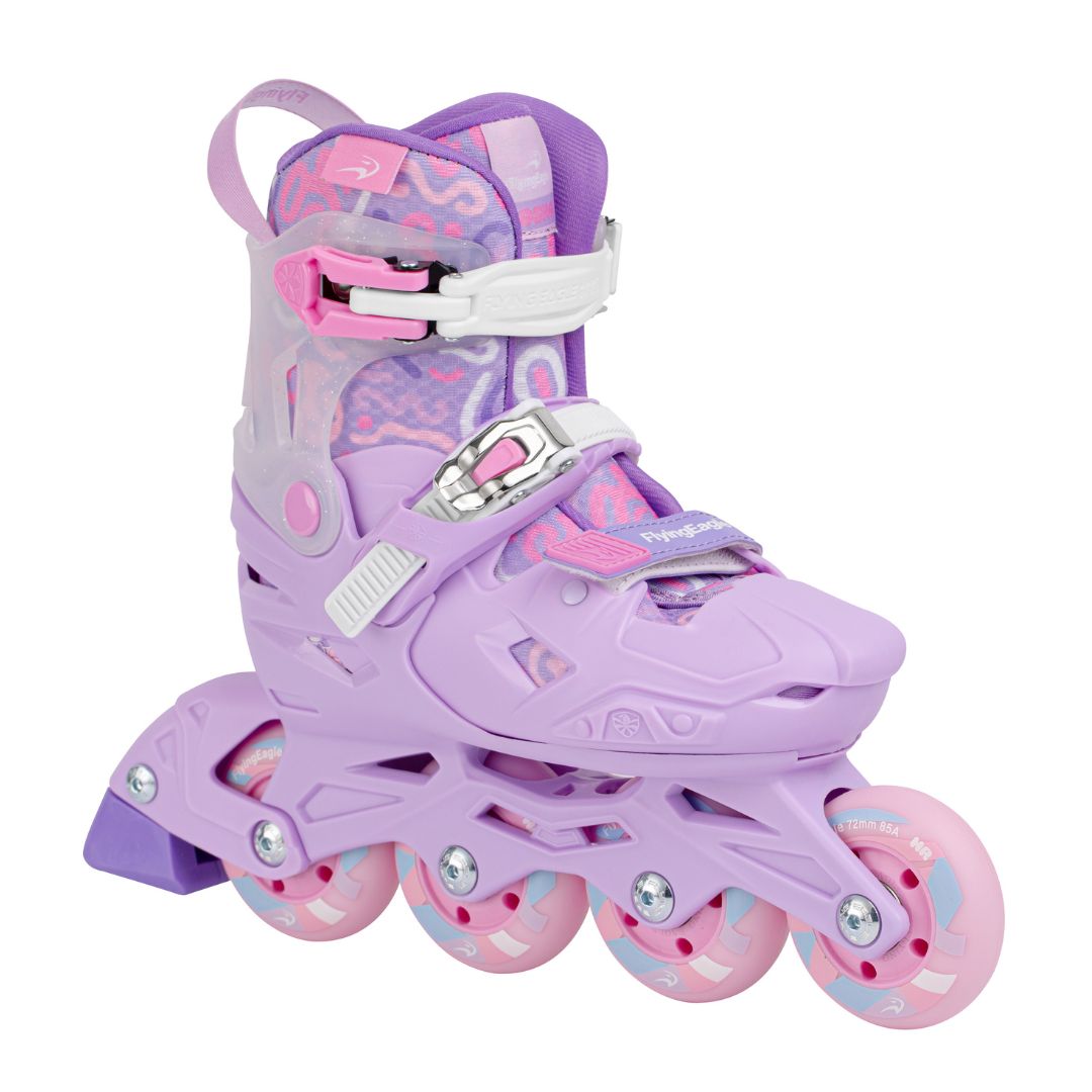 Flying Eagle S3 Cosmo Purple Lilac Pink  Children's Adjustable Inline Skates - Lucky Skates 