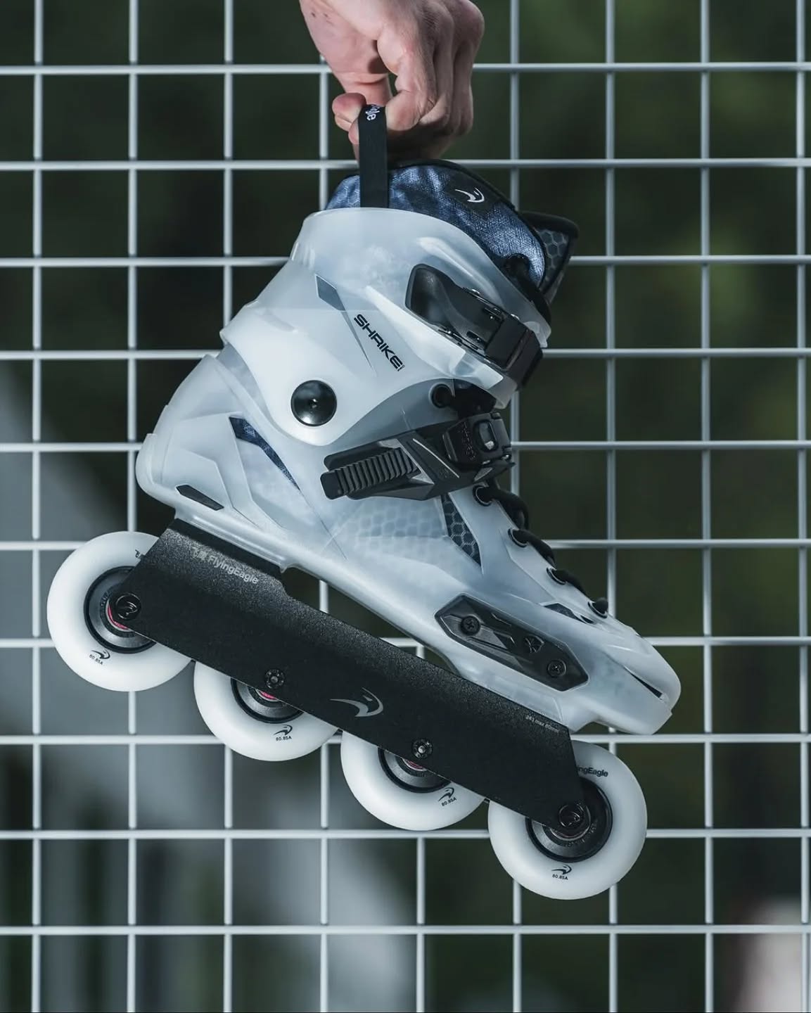 Flying Eagle X5 Shrike Pro Urban Inline Skates Clear Black Grey 80mm - Lucky Skates 