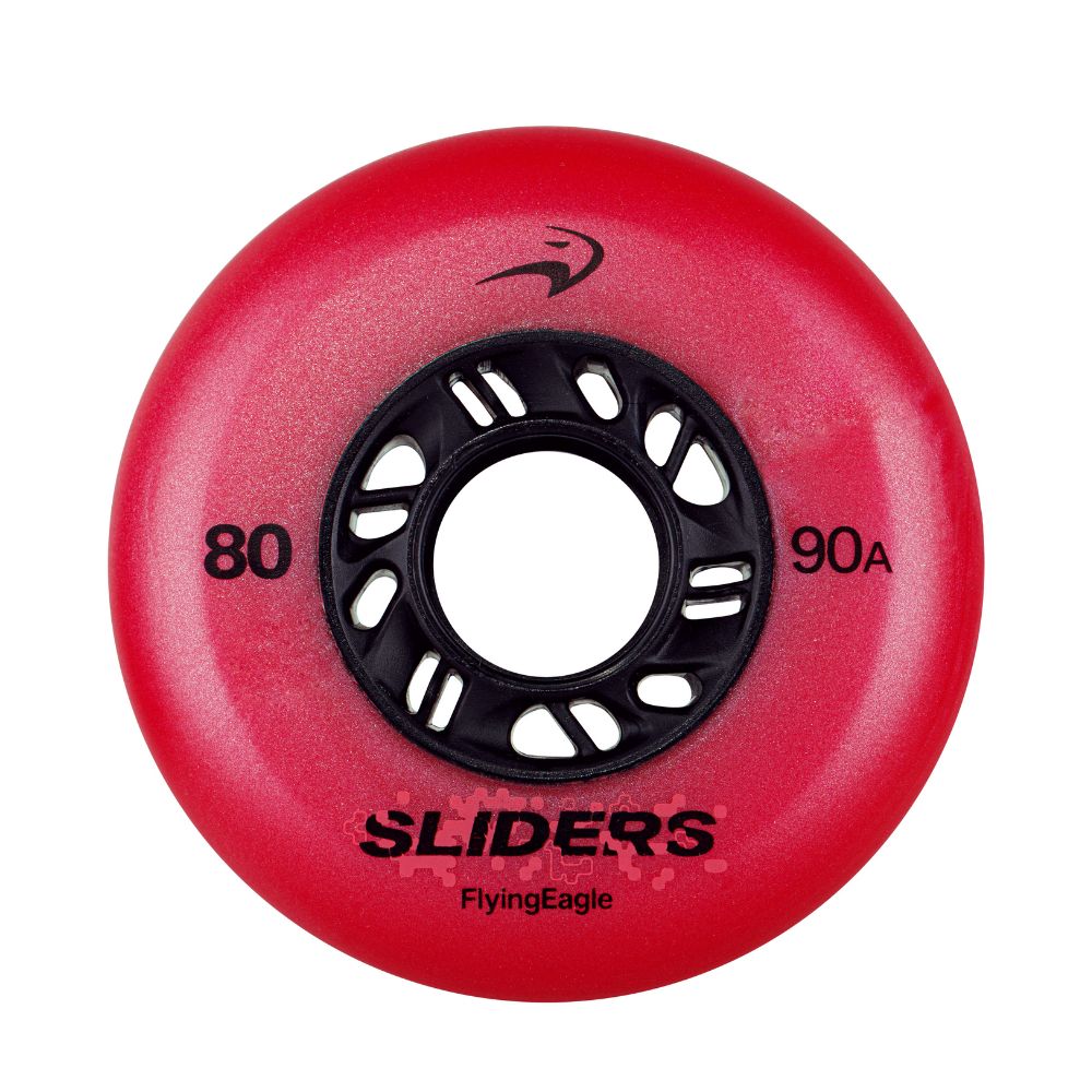 Flying Eagle Sliders Inline Skate Wheels 80mm 90A Red - Lucky Skates 
