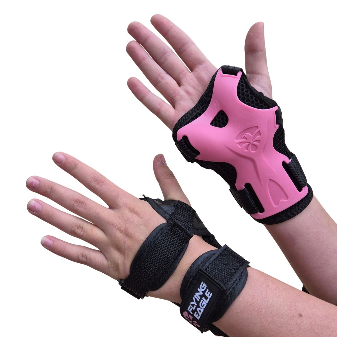 Flying Eagle V7 Junior Pad Set Light Pink  Wrist Guards - Lucky Skates 