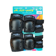 Flying Eagle Valiant Pro Junior Protective Gear Black Knee Pads, Elbow Pads, Wrist Guards - Lucky Skates 