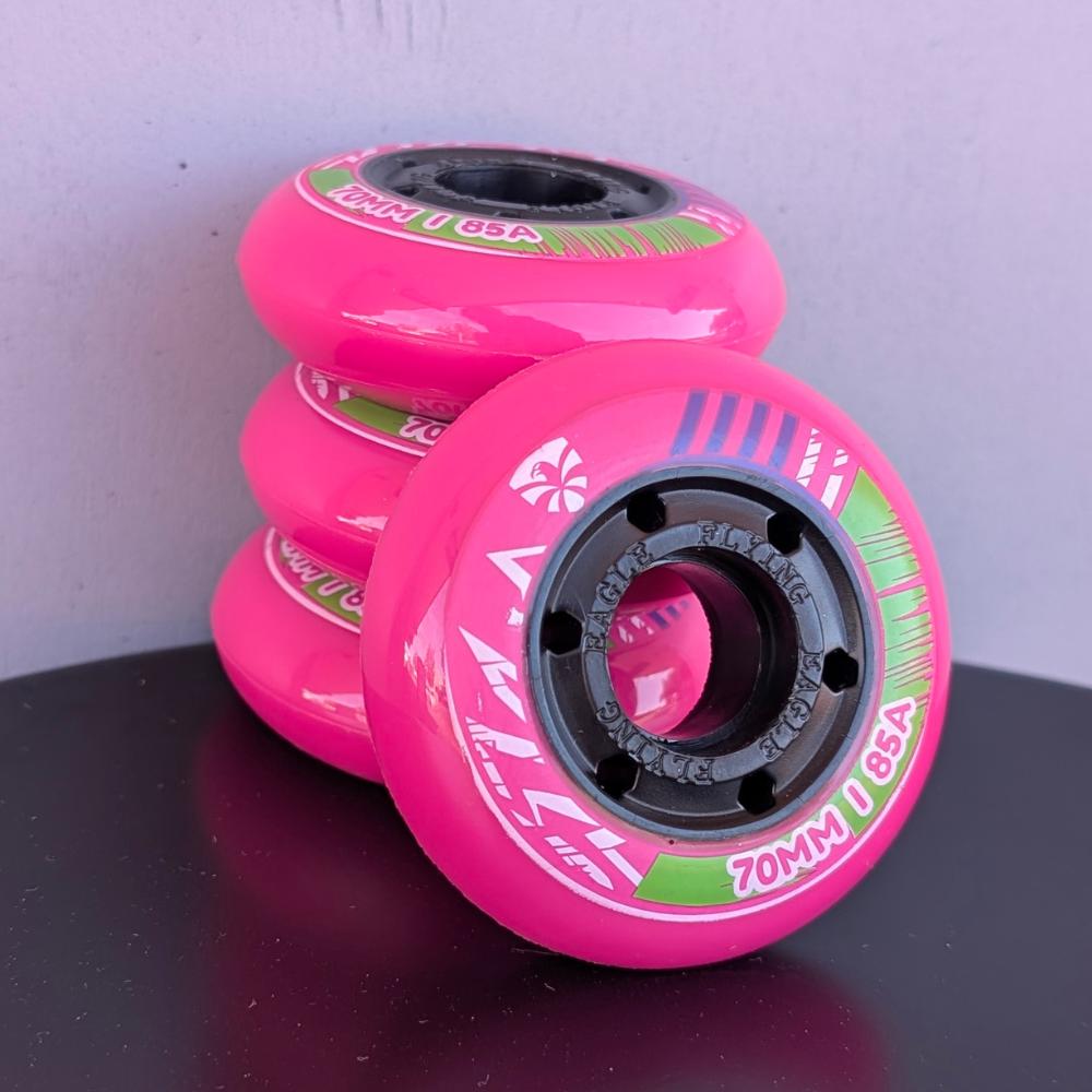 Flying Eagle Kids Inline Wheels 70mm 85A Pink 4 Pack - Lucky Skates 