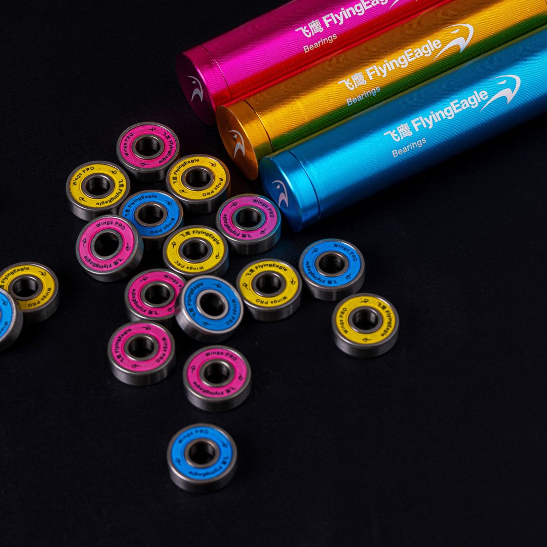 Flying Eagle Wings Pro Skate Bearings 608 8mm Pink, Blue, Yellow 16 Pack Or 12 Pack - Lucky Skates 