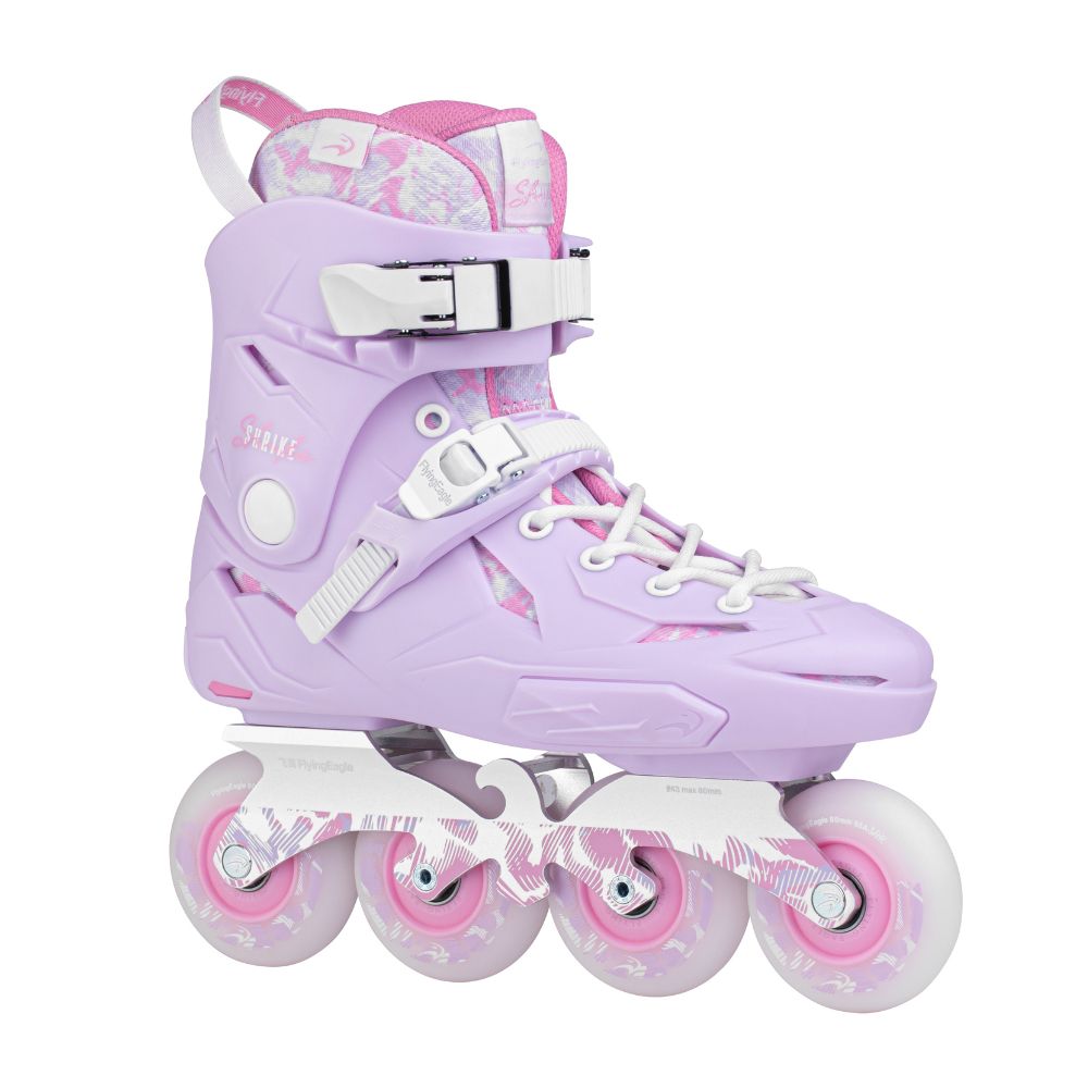Flying Eagle X3 Shrike Womens Inline Skates Mauve, Pink, Purple with silver 80mm rockerable frame - Lucky Skates 