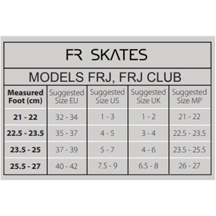 FR SKATES SIZE CHART 