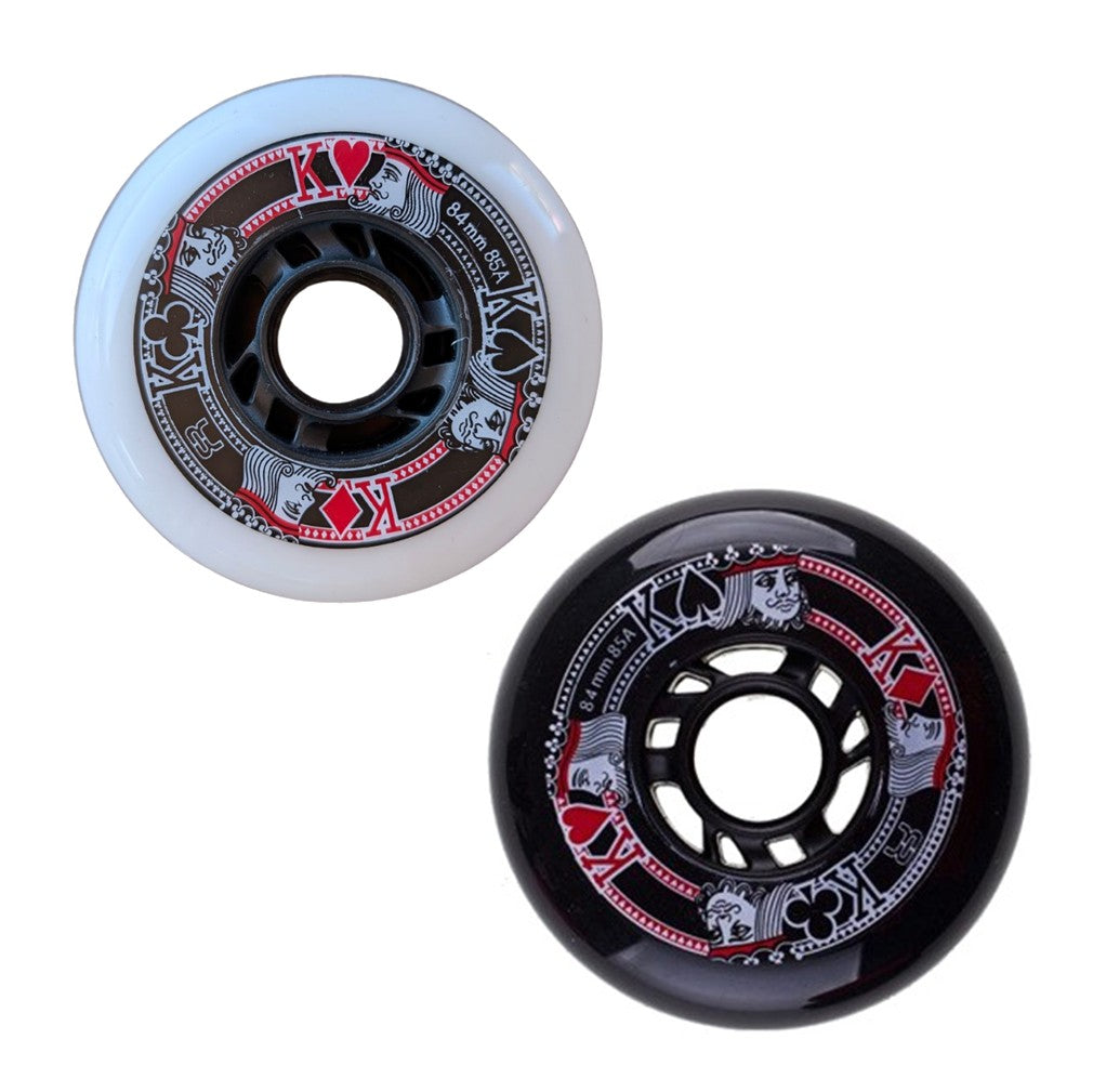 FR Street King Inline Skate Wheel 84mm 85A white black - Lucky Skates